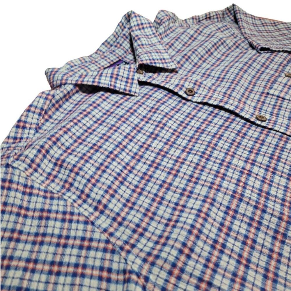 Patagonia Worn Wear Cotton Shirt L Blue Check Hiking Gorpcore